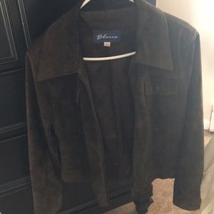 Express Blues Faux Suede Zip Up